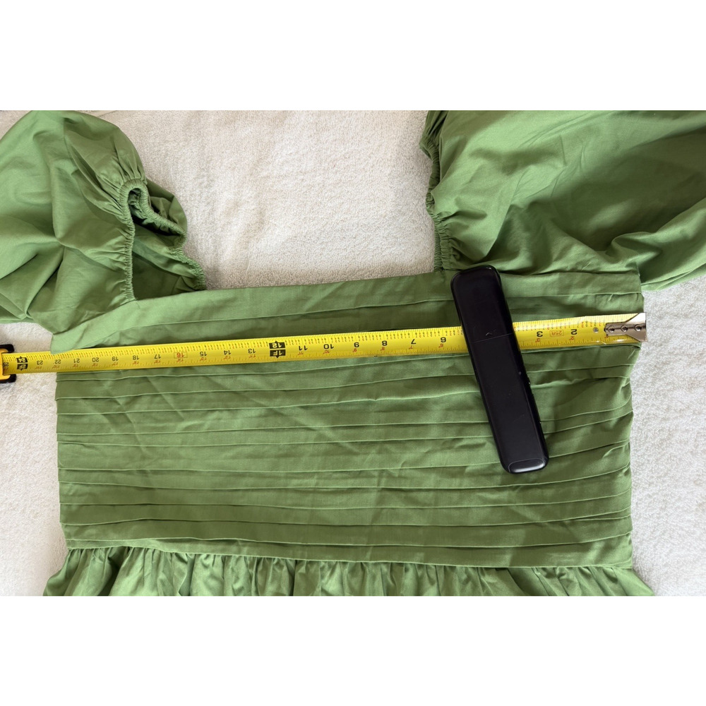 NWOT Abercrombie & Fitch Midi Dress Emerson tiered Puff Sleeves Green size XXL - Picture 5 of 10